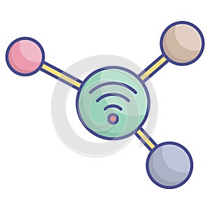 Wifi internet Fill Vector icon which can easily modify or edit