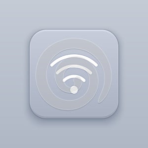 WIFI, internet gray vector button with white icon