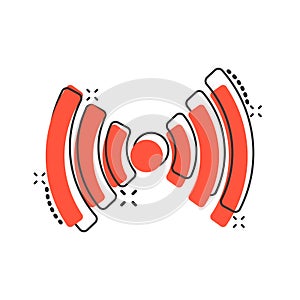 Wifi internet icon in comic style. Wi-fi wireless technology vector cartoon illustration pictogram. Network wifi business concept