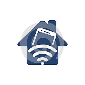 Wifi internet and mobile logo design.