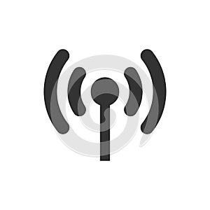 Wifi internet sign icon in flat style. Wi-fi wireless technology