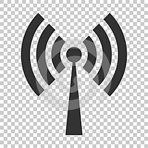 Wifi internet sign icon in flat style. Wi-fi wireless technology