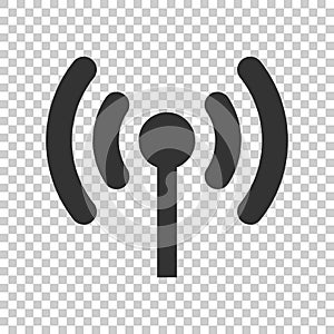 Wifi internet sign icon in flat style. Wi-fi wireless technology