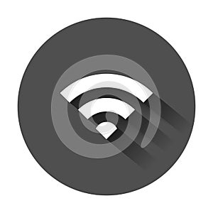 Wifi internet sign icon in flat style. Wi-fi wireless technology