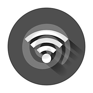 Wifi internet sign icon in flat style. Wi-fi wireless technology