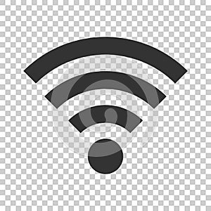 Wifi internet sign icon in flat style. Wi-fi wireless technology