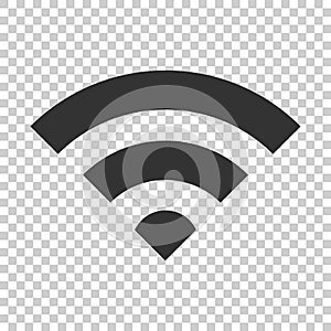 Wifi internet sign icon in flat style. Wi-fi wireless technology