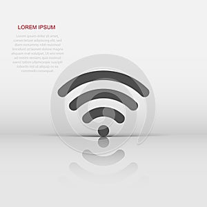 Wifi internet sign icon in flat style. Wi-fi wireless technology vector illustration on white isolated background. Network wifi