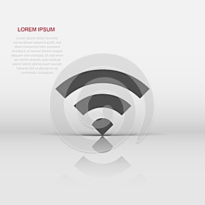 Wifi internet sign icon in flat style. Wi-fi wireless technology vector illustration on white isolated background. Network wifi