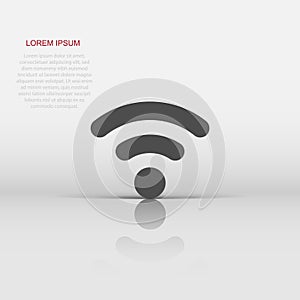Wifi internet sign icon in flat style. Wi-fi wireless technology vector illustration on white isolated background. Network wifi