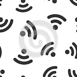 Wifi internet sign icon seamless pattern background. Wi-fi wireless technology vector illustration. Network wi fi symbol pattern