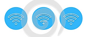 Wifi line icon vector with shadow. Wireless network symbol