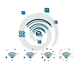Wifi line icon. Wi-fi internet sign.