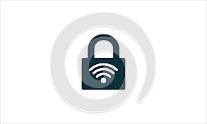 Wifi locked sign. Password Wi-fi symbol. Wireless Network icon. Wifi zone. Flat design style icon