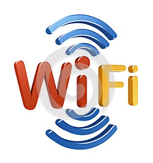 WiFi logo. 3D concept