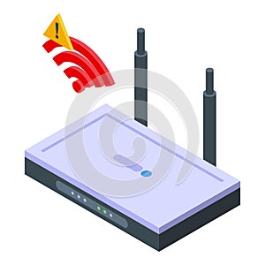 Wifi lost connection icon isometric vector. Internet error