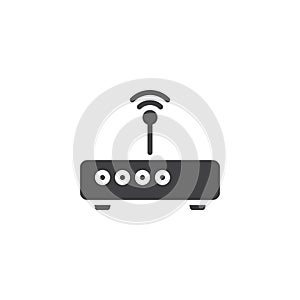 Wifi modem with internet signal vector icon