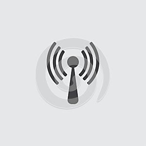 Wifi network, internet zone icon in a flat design