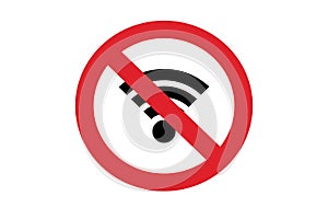 Wifi no allowed ban zone red symbol