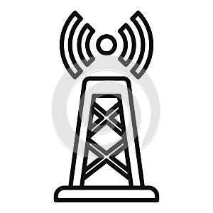 Wifi provider tower icon outline vector. Internet digital data