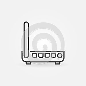 WiFi Router or ADSL modem vector concept line icon