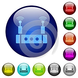 Wifi router color glass buttons