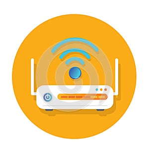 Wifi router flat Icon design