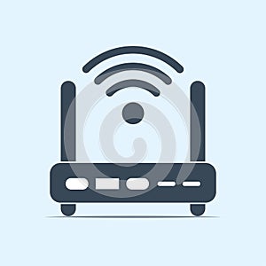 Wifi router icon design, wireless internet provider. stock illustration. Stroke Editable. EPS10 photo