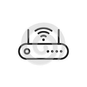 Wifi router icon in flat style. Broadband vector illustration on white isolated background. Internet connection business concept