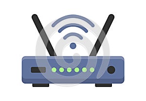 Wifi Router Icon. Internet service wireless router. Modem with wifi signal. Vector illustration