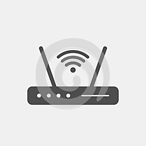 Wifi router icon or sign for remote internet access. Wifi icon vector, wireless internet sign