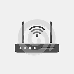 Wifi router icon or sign for remote internet access. Wifi icon vector, wireless internet sign