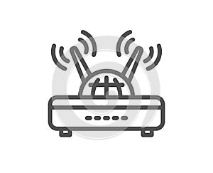 Wifi router line icon. Computer component sign. Internet symbol. Vector