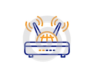 Wifi router line icon. Computer component sign. Internet symbol. Vector