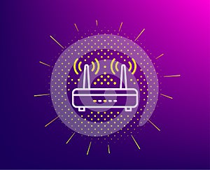 Wifi router line icon. Computer component sign. Internet symbol. Vector