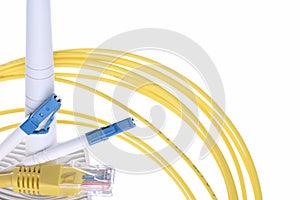 Wifi router and cable in computer network