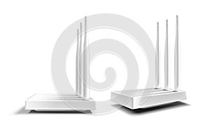 Wifi router, white wireless broadband modem