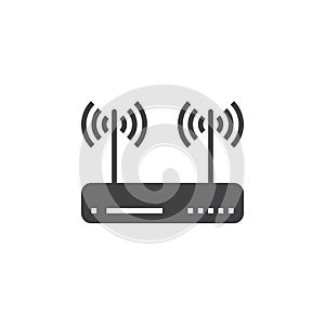 Wifi router, wireless dsl modem icon vector, filled flat sign, s