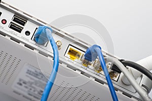 Wifi routers sockets for connecting network cables