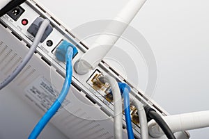 Wifi routers sockets for connecting network cables