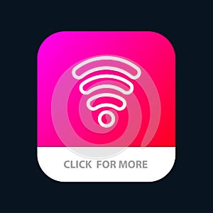 Wifi, Services, Signal Mobile App Button. Android and IOS Line Version
