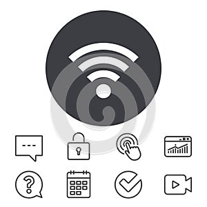 Wifi sign. Wi-fi symbol. Wireless Network.