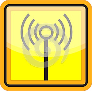 Wifi sign in yellow and black