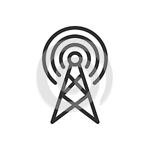 Wifi signal antenna line vector icon isolated on white