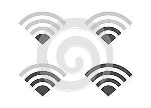 Wifi signal bar vector icon set. progress of a signal bar. mobile phone signal strength indicator. smart phone connection icon set