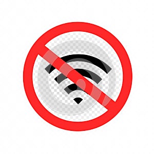 Wifi signal forbidden symbol icon