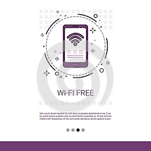 Wifi Signal Free Wireless Connection Banner With Copy Space