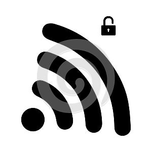 Wifi signal icon symbols and an internet connection, that enable remote internet access