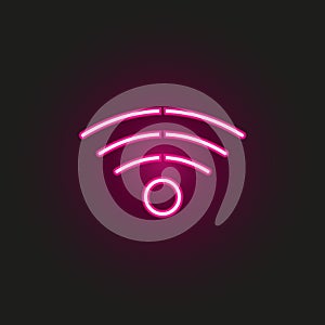 wifi signal neon style icon. Simple thin line, outline vector of web icons for ui and ux, website or mobile application