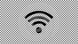 WiFi symbol on checkered background